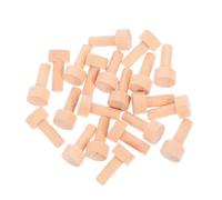 30 Piezas Mini Topes de Madera, Clavijas T Redondas Khaki | Madera Dura Acabado Liso, para Modelismo, Reparación de Armarios, Tableros y Juguetes