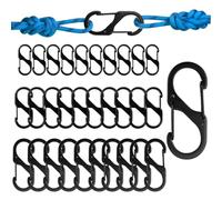 30 Piezas Mosquetones Pequeños en S, S Forma Mosquetón Clips Set Llavero de Doble Apertura de Resorte, Mosquetón Llavero Set Doble Primavera Clip para Exterior Camping Senderismo(50mm/40mm/32mm)