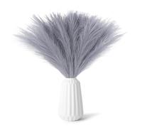 30 Piezas Pampas Secas Decoracion,Plumas Decoracion,Flores Secas,Ramas Secas Decorativas,Flor de Pampa Decor for Wedding, Living Room, Jarrones Boho Decor, Decoración Hogar (Gris Claro)