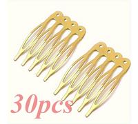 30 piezas para de novia, para peluca, para tocado, adiciones para peinados, 5 dientes, de metal, lateral para el cabello, horquilla, para el cabello, para el cabello