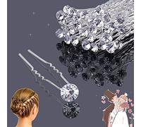 30 Piezas para el Cabello de Diamantes en Forma de U, XCOZU Horquillas para el Cabello de Novia, Accesorios para el Cabello de Dama de Honor para Mujeres y Niñas flor para Boda/Aniversario