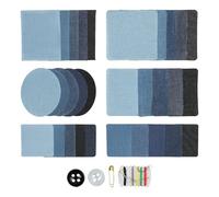 30 Piezas Parches Ropa Termoadhesivos, Parche Ropa Termoadhesivo Jeans para Interior & Exterior, Tela Termoadhesiva Fuerte Adhesión Reparación de Pantalones, Chaquetas, Denim, 6 Tamaños 5 Colores