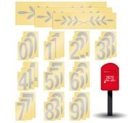 30 Piezas Pegatinas Numeros Adhesivos Grandes Impermeable,Etiquetas de Números Adhesivos del 0 al 9,Etiquetas Digitales Reflectantes Buzón,para Señalización,Buzone,Dirección y Número de Casa(Plateada)
