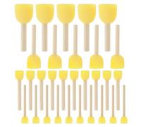 30 Piezas Pincel de Esponja Redondo para Pintar Esponja para Pintura Acrílica Mango de Madera Cepillo de Espuma para Suministros para Manualidades y Artes de Acuarela (4 Tamaños)
