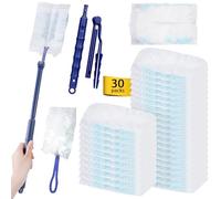 30 Piezas Plumero Duster Kit con 1 Asa para Polvo, Repuesto para Colector de Polvo Electrostático, Imanes para Polvo, Atrapapolvo para Polvo la Suciedad