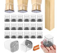 30 Piezas Protectores de Suelo de Silicona Transparente para Patas de Silla, Tacos Sillas Patas Cuadradas, Tapas de Silicona para Patas de Silla con Fieltro