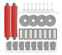 (30 piezas) Q Revo S Repuestos accesorios para Roborock Qrevo S, Qrevo Pro, Qrevo MaxV, QRevo Plus, 2 cepillos giratorios, 8 cepillos laterales, 8 bolsas para polvo, 8 filtros HEPA, 4 mopas, blancos