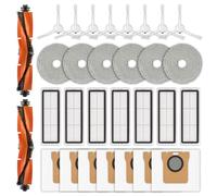 (30 piezas) Repuestos para aspiradora robótica Xiaomi X20+/ X20 Plus/ 1S/ S20 plus/ S20+/ X10+/ X20 pro, 2 cepillos giratorios, 8 cepillos laterales, 7 bolsas para el polvo, 7 filtros HEPA, 6 mopas
