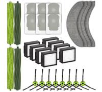 (30 piezas) Repuestos para iRobot Roomba Combo j7+, Combo j9+, Combo 10 Max, 2 juegos de cepillos giratorios, 4 almohadillas para fregona, 8 filtros HEPA, 6 bolsas para polvo, 8 cepillos laterales