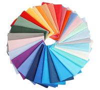 30 Piezas Tela Algodon 20 x 25cm Telas Patchwork, Sólido Paquetes de Tela Patchwork Telas de Sarga para Coser Patchwork, Manualidades, Costura, Acolchado, Bricolaje, Artesanales (Multicolor)