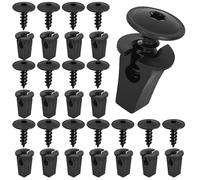 30 Piezas Tornillos Autorroscantes, Tornillos para Chapa M5x16mm, Tornillos Guardabarros Coche N90974701, Clips para Tuercas de Expansión, Tornillos Negros de Cabeza Plana, Compatible con V-W