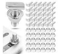30 Piezas Tornillos en T de Cabeza de Martillo M8×20 y 30 Tuerca Cabeza Martillo A2-70 Inox Tornillos en T M8 para Rieles de Sistemas Fotovoltaicos Invernaderos y Fotovoltaicos Techos Rígidos
