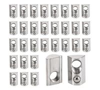 30 piezas Tuercas ranuradas M8, con bola de resorte ranura 8, para perfil de aluminio serie 40, tuercas deslizantes de acero al carbono, adecuadas para impresora 3D, CNC y marcos metálicos