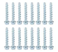 30 PiezasTornillos para Hormigón M6 x 50 mm, Juego de Tornillos de Cabeza Hexagonal sin Tacos, Tornillos Galvanizados con Arandela para Mampostería Industrial y Arquitectura de Hormigón