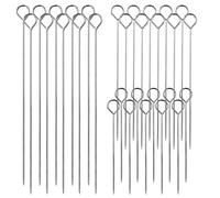 30 pinchos de kebab reutilizables de acero inoxidable para parrilla, pinchos de palo de barbacoa, 3 tamaños (15 cm/20 cm/25 cm)