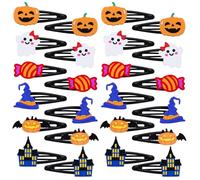 30 pinzas de pelo de Halloween para niñas y mujeres, calabazas, castillos, sombreros de mago, fantasmas, caramelos, antideslizantes, accesorios para el cabello de Halloween (Halloween)