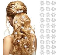 30 pinzas para el pelo de perlas para niñas con diamantes de imitación, horquillas antideslizantes, lindas horquillas para el pelo, pequeñas flores para mujeres, decoración de boda