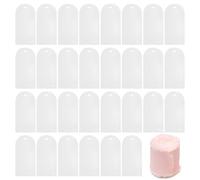 30 Placas acrílicas para nombres de boda transparentes + un rollo de cinta rosa,tarjetas de acrílico para lugares,Placa acrílica arqueada con el nombre de la boda,para promoción (Esmerilado)