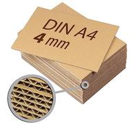 30 planchas de Cartón Corrugado A4 (210 x 297 mm), Laminas de cartón ondulado rígido 4 mm marrón kraft, para manualidades, envíos, cajitas, maquetas