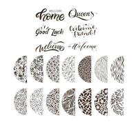 30 plantillas de dibujo floral de hojas de 11.8 x 5.9 pulgadas, plantillas de pintura para pintar sobre papel, madera, metal, vidrio, tela, plantillas de metal