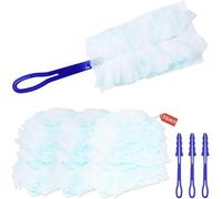 30 Plumero de Limpieza con 3 Mango, Recambios Plumero Atrapapolvo, Desechables Recarga de Plumero, Cepillo Electrostático para Polvo, Recambio de Plumero Manual