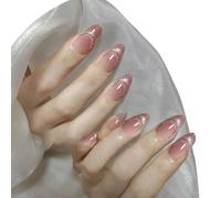 30 por ciento de prensa francesa en uñas almendra uñas acrílicas cubiertas completas manicura uñas decoración varilla en las uñas para las mujeres