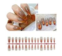 30 por ciento Prensa Brillante En Uñas Curso Largo Ataúd Uñas falsas Ojo de Gato Uñas Falsas En Uñas Pegamento Uñas Acrílico Brillo