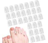 30 protectores de silicona antifricción, protectores de dedos de gel suave y transparente, fundas transpirables para los dedos de los pies para hombres y mujeres, mangas de dedos para callos,
