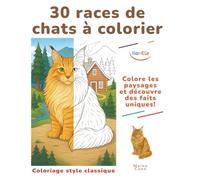 30 races de chats à colorier: Coloriage style classique