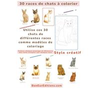 30 races de chats à colorier: Coloriage style créatif