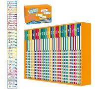 30 Read and Rhyme Flip Books, Letter Sounds ABC Vocabulary Flash Cards, Kindergarten Sight Word Families, Learn to Read Phonics (Naranja, 25 x 17 x 8 cm)
