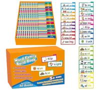 30 Read and Rhyme Flip Books, Reading Game Sight Words Flash Cards Kindergarten, ABC Vocabulary Flash Cards, Spelling Games for Kids (Naranja)