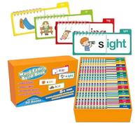 30 Read and Rhyme Flip Books, Word Family Flip Bo-oks, ABC Vocabulary Flash Cards, Word Family Build Book, Learn to Read Phonics Flash Paper for Educational Reading Games