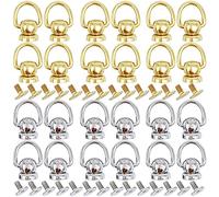 30 remaches de latón con botón de bola, anillo en D, giratorio 360 grados, para bricolaje, cuero, cuello, cinturón, bolso, zapatos, motocicleta, jeans, remaches de latón, etc
