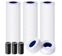 30 rollos de 15000 etiquetas de pistola de precio blanco para etiquetadora Mx-5500, calcomanías blancas de Pricemarker más 3 rollos de tinta de repuesto (30 rollos de color blanco puro + 3 tintas de