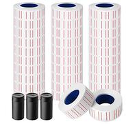 30 rollos de 15000 etiquetas de pistola de precio blanco para etiquetadora Mx-5500, calcomanías blancas de Pricemarker más 3 rollos de tinta de repuesto