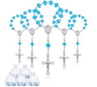 30 rosarios de bautizo, mini rosarios católicos, regalos de bautismo para invitados, regalos de fiesta, rosario para bautizo, con 30 bolsas de organza para bautizo, bodas, regalo de primera comunión
