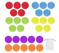 30 rotuladores de alfombras redondas, 1 bolsa de almacenamiento, marcadores de piso para aula, adecuados para materiales educativos, marcadores de alfombras de posicionamiento para entrenamiento de