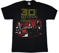 30 Seconds to Mars Band Jared Leto Alternative Rock EMO T-Tshirts Camisetas y Tops Black(Medium)