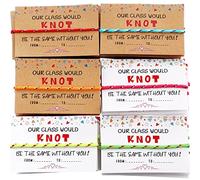 30 Sets Tarjetas de San Valentín de Niños y Pulseras de Amistad Ajustables Our Class Will Knot Be The Same Without You Regalo de Intercambio de San Valentín de Aula para Estudiantes Escuela