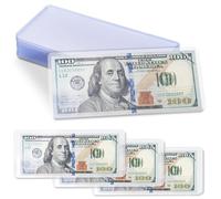 30 soportes para billetes, soportes para billetes de dólar para coleccionistas, fundas transparentes de PVC para billetes, fundas de monedas para billetes, sellos de billetes (transparente)
