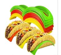 30 soportes para tacos para comida mexicana, soporte duro en forma de onda, soporte de plástico para tacos para cocinar, servir perros calientes y sándwiches, cocina multicolor