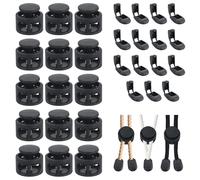 30 topes de cordón de metal, cierres de cordones, topes para cordones zapatillas, 2 agujeros, candados de resorte, diámetro de 4 mm, tope para cordones, cierre cordón, mochila, vestido, cordones