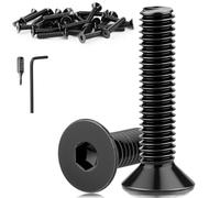 30 tornillos de cabeza avellanada, M5 x 14 mm, tornillos de acero inoxidable A2 V2A, cabeza avellanada, hexágono interior, DIN 7991/ISO 10642, rosca completa, tornillos avellanados, negros para