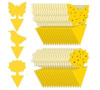 30 trampas para Moscas de la Fruta, atrapamoscas Adhesivas de Doble Cara para Control de Moscas de Plantas, Interiores y Exteriores, Control de Insectos múltiples, no tóxicas, Impermeables