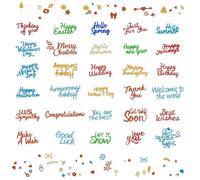 30 troqueles de bendiciones navideñas, troqueles lyfLux para hacer tarjetas, bendiciones navideñas, buena suerte, palabras de agradecimiento, pedir un deseo, palabras de bienvenida, suministros para