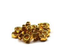 30 tuercas hexagonales con revestimiento de titanio, M2, M2.5, M3, M4 y M5, con tapón de rosca, color dorado.(M5)