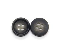 30 Uds. Botones con patrón de cuerno de resina de 9/10/11mm for ropa, pantalones, camisa, decoraciones de ropa, accesorios de costura hechos a mano(Black,9mm)