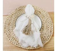 30 Uds. Servilleta de algodón de Gasa Retro Rosa de 32x32cm, Toalla de té, decoración de Mesa de Navidad para Fiesta de Boda, servilletas de Rebabas