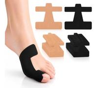 30 Unidades Corrector de Juanetes, Cinta Kinesiológica para Hallux Valgus, 15 Beige y 15 Negro, Cintas de Fisioterapia Precortadas para Alivio del Dolor y Protección de Dedos del Pie, 9.3x9cm